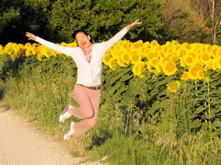 Jumping for joy in Provence