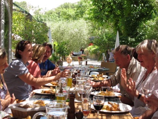 Foodie heaven - long lunch in the shade with a cool glass of Rose