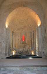 The interior of a newly restored 12th century chapel