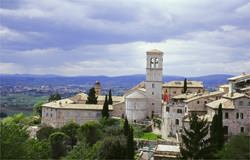 Beautiful hilltop village in Tuscany with sweeping views of the beautiful valley below