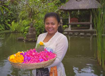 Beautiful Made ( marday ) with daily offerings in Ubud Bali